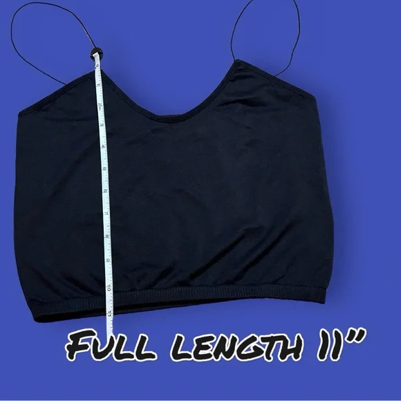 NWOT Free People Intimately Skinny Strap Seamless Brami in Black. Size M/L 🌺 - Picture 5 of 7